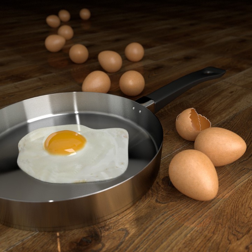 Eggs and frying pan preview image 2